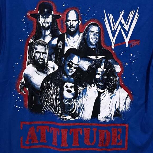 WWE Other - Size Medium Blue WWE Legends ‘Attitude’ Era Superstars Collage Graphic T-Shirt